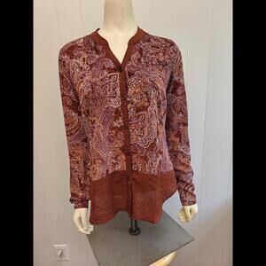 Prana Button Down Paisley Blouse